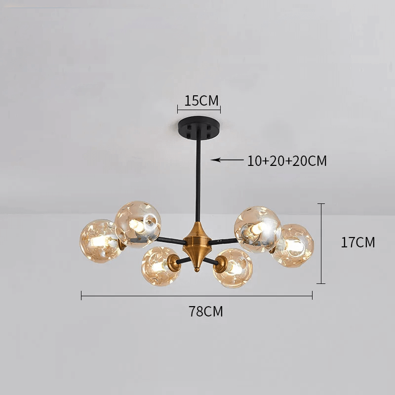 Lustre Verre Soufflé - Éclairage LED Moderne