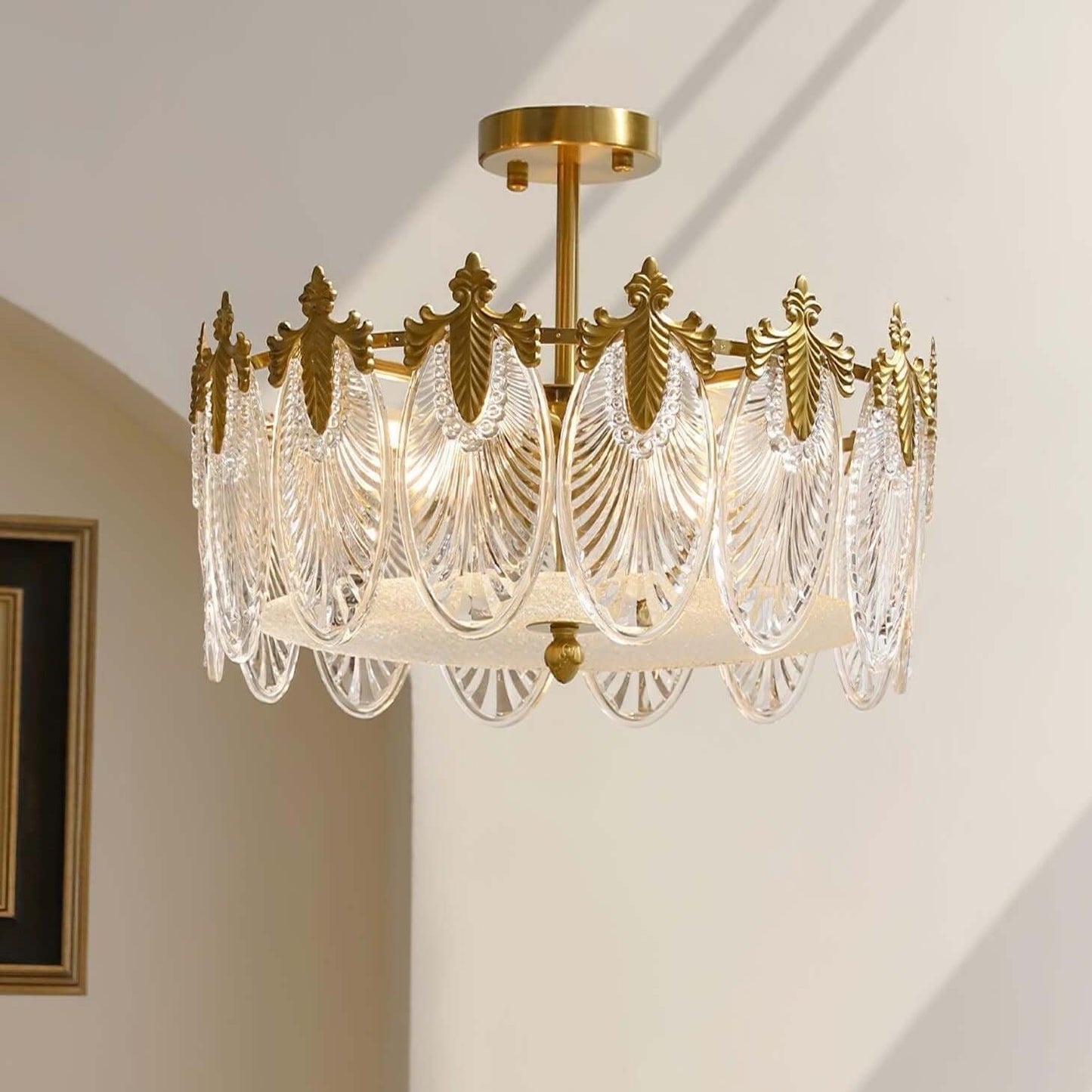 Motif Décoratif Lustre Rond En Verre