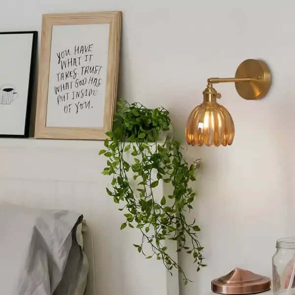 Applique Murale Rétro Fleur Bourgeon Tulipe En Verre