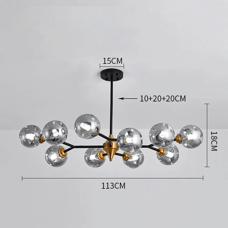 Lustre Verre Soufflé - Éclairage LED Moderne
