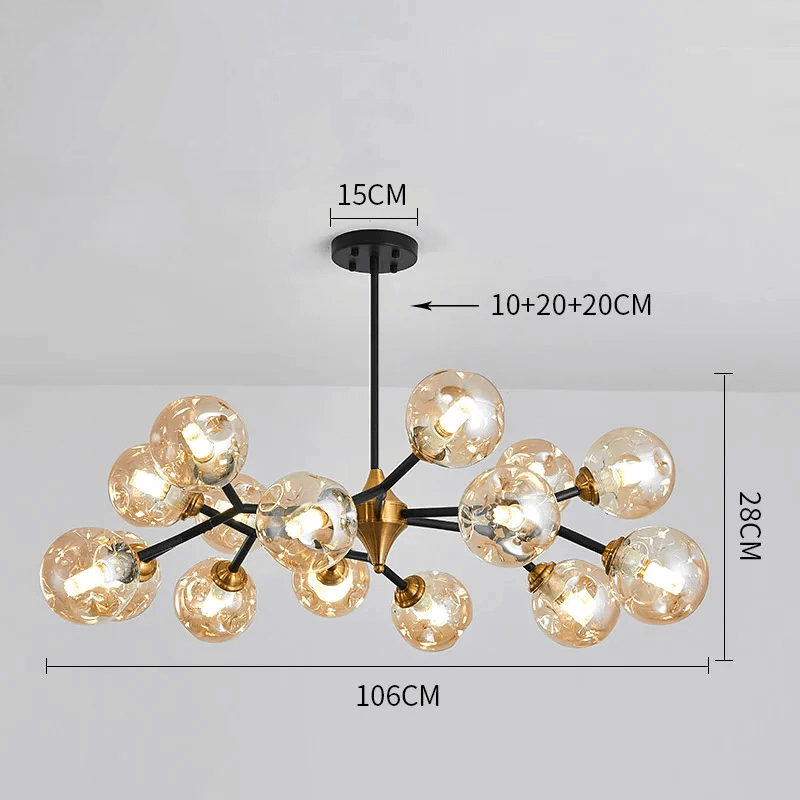 Lustre Verre Soufflé - Éclairage LED Moderne