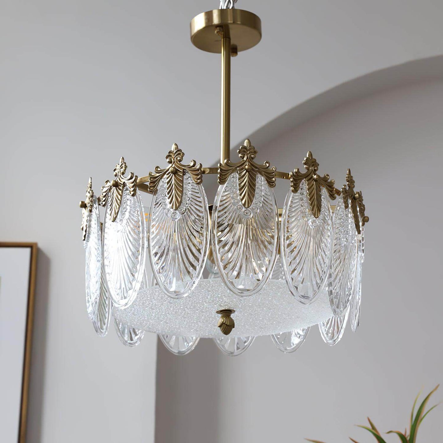 Motif Décoratif Lustre Rond En Verre