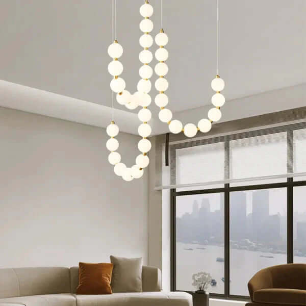 Lustre À Chaîne Blanc De Luxe