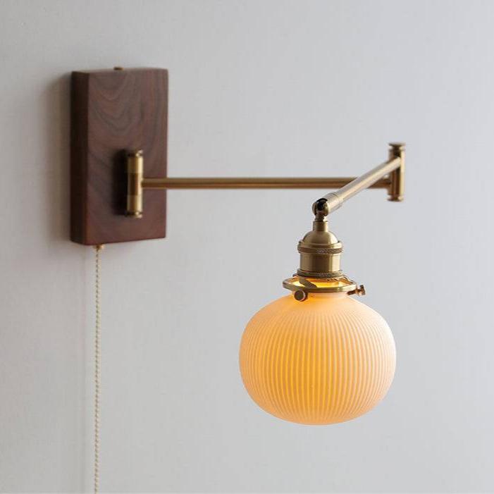 Lampe Murale Céramique & Bois - Design Moderne