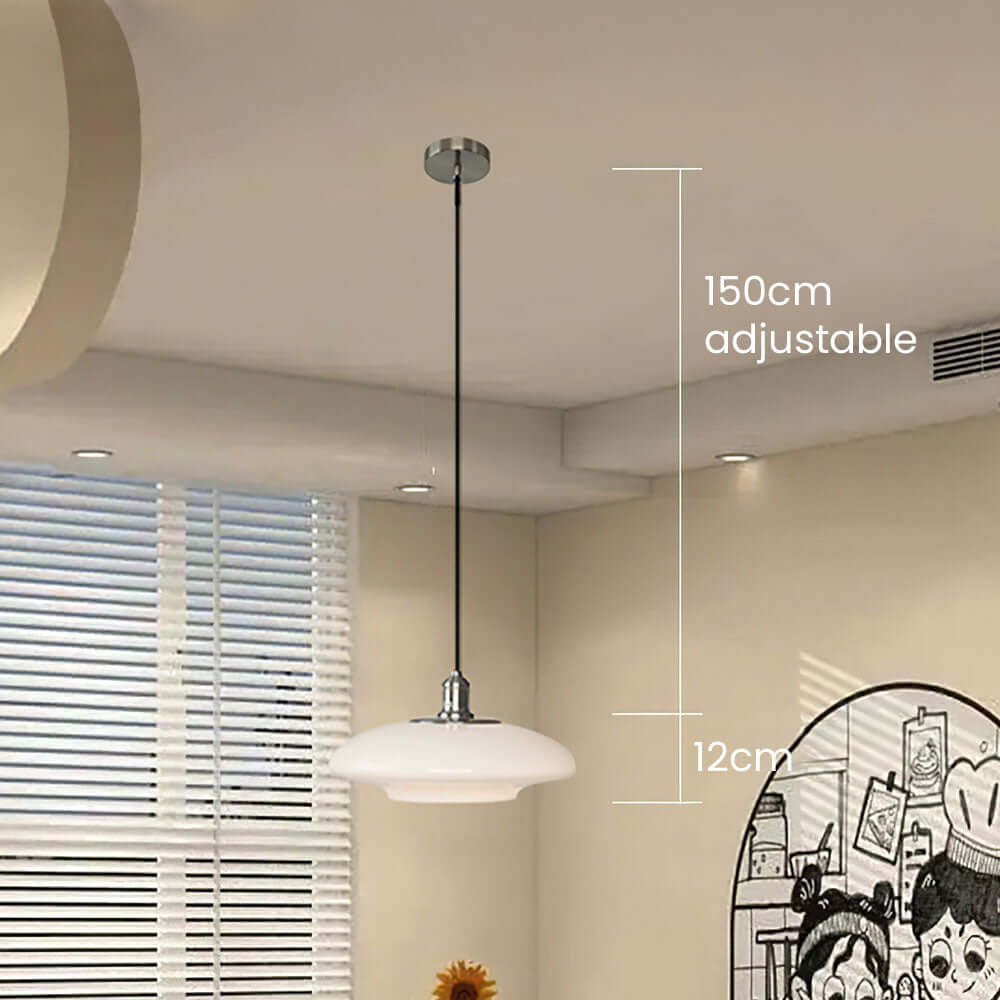 Suspension Moderne En Verre Blanc