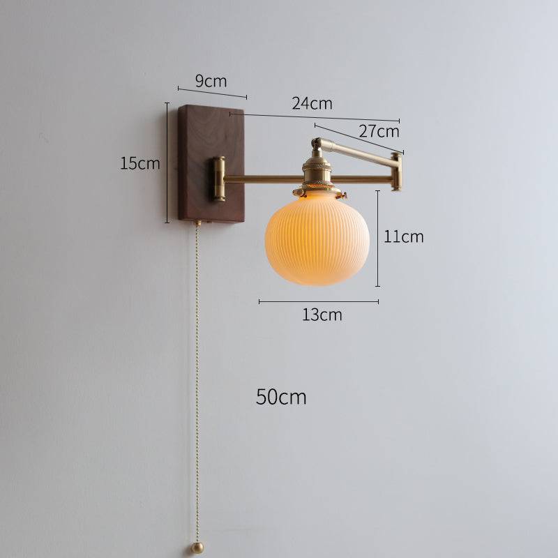 Lampe Murale En Céramique Avec Plaque En Bois