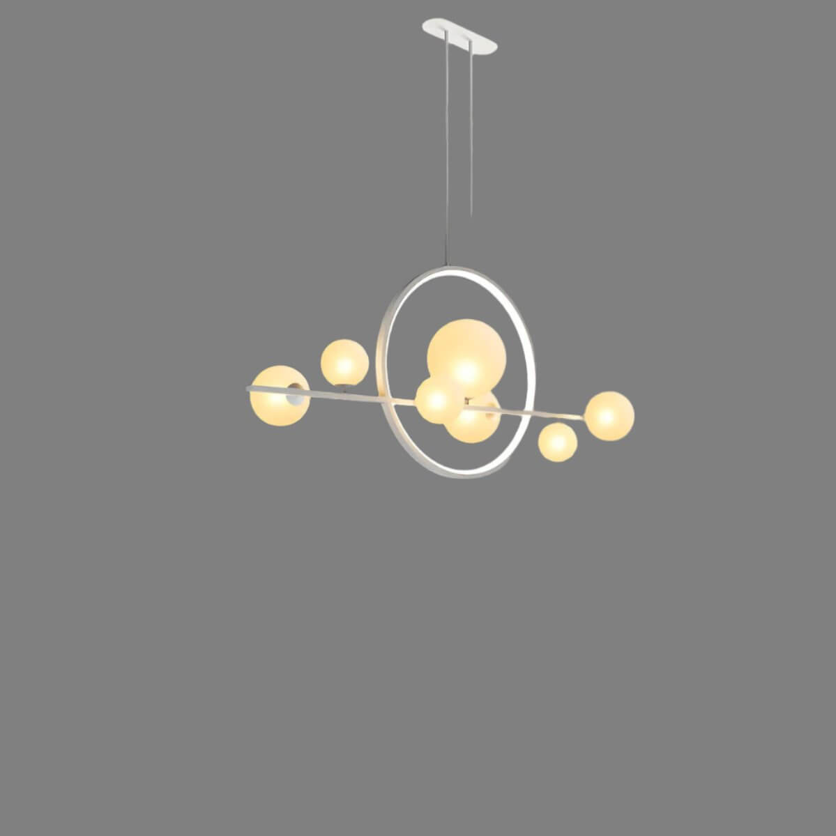 Suspension Lumineuse Design Moderne - Anneaux et Globes Verre