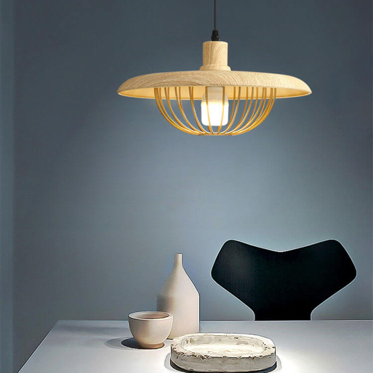 Lampes Suspendues En Imitation De Grain De Bois