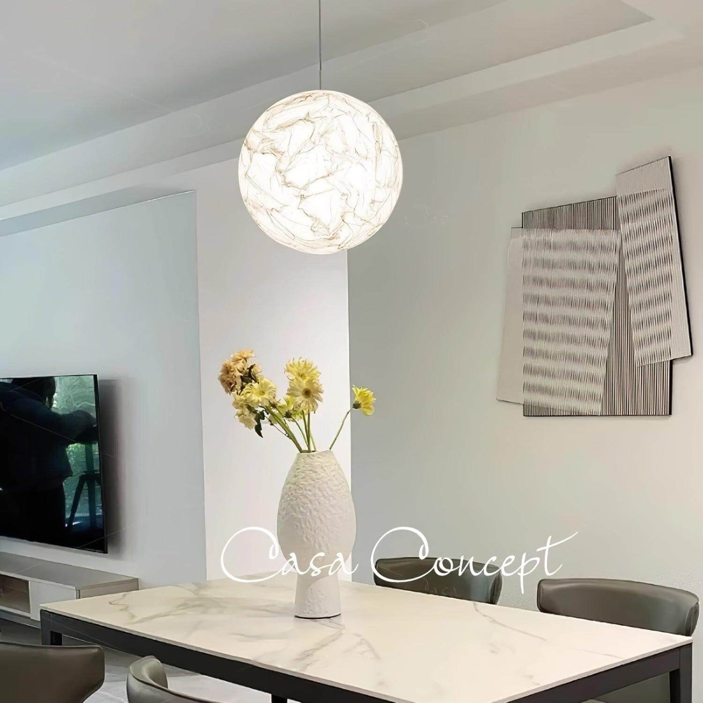 Lampe Pendante En Soie Moon