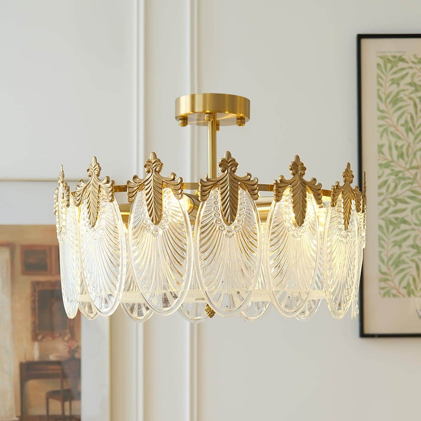 Motif Décoratif Lustre Rond En Verre