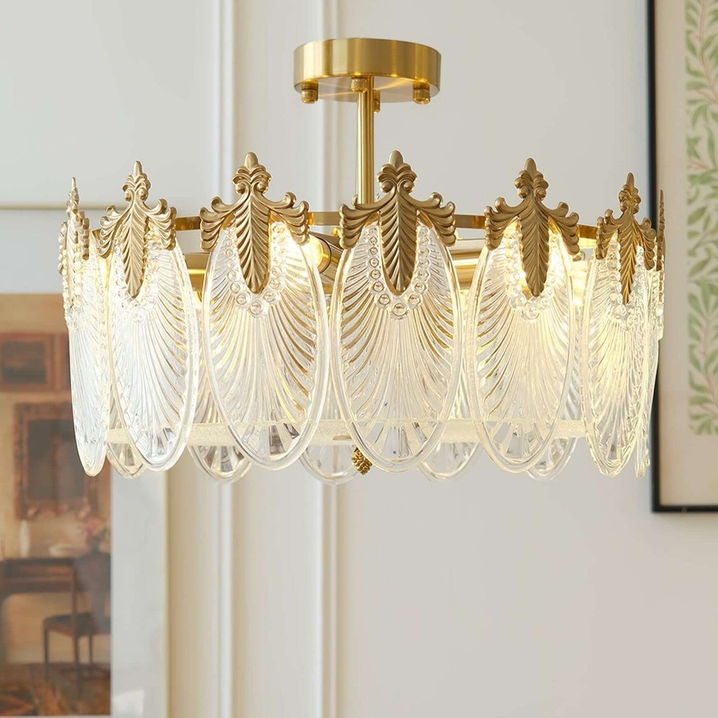 Motif Décoratif Lustre Rond En Verre