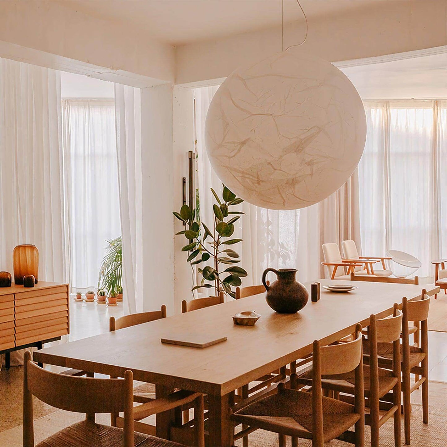 Lampe Pendante En Soie Moon