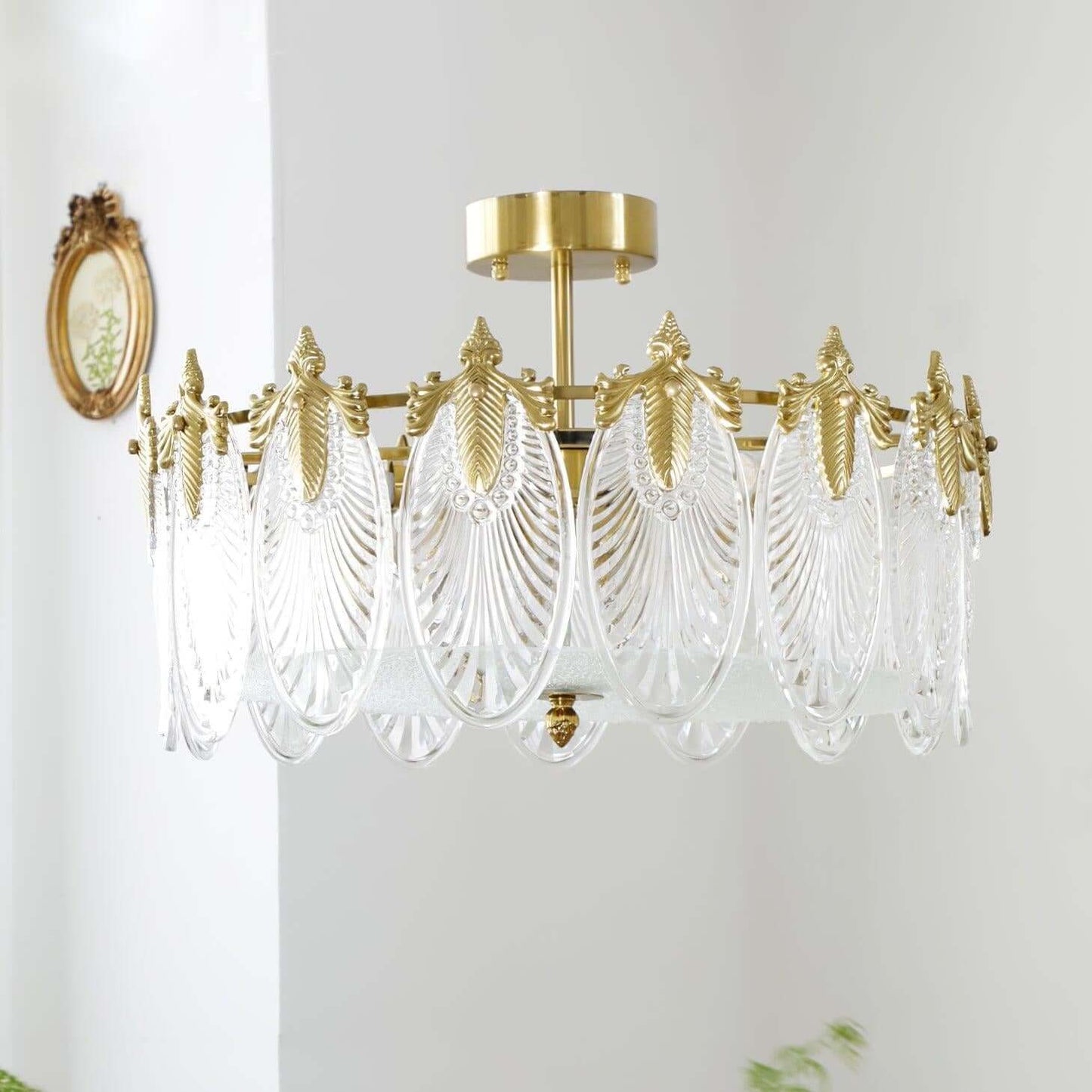 Motif Décoratif Lustre Rond En Verre