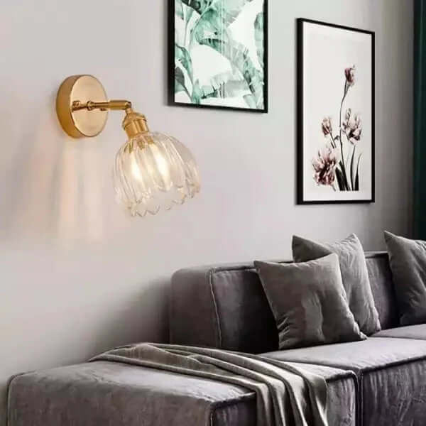 Applique Murale Rétro Fleur Bourgeon Tulipe En Verre