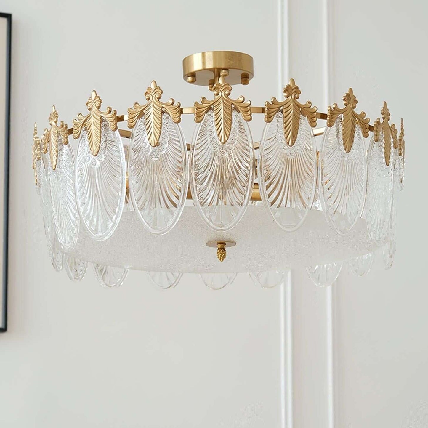 Motif Décoratif Lustre Rond En Verre