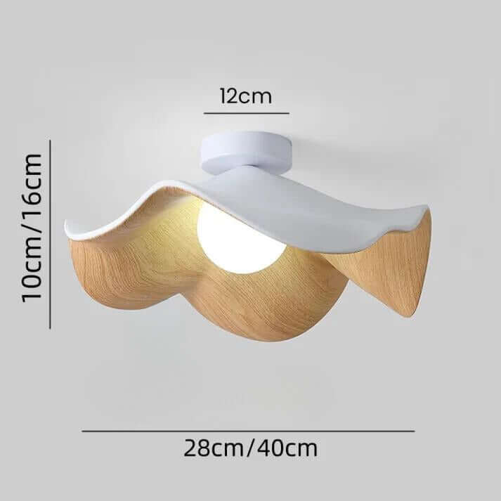 Plafonnier Scandinave Lotus En Résine De Bois
