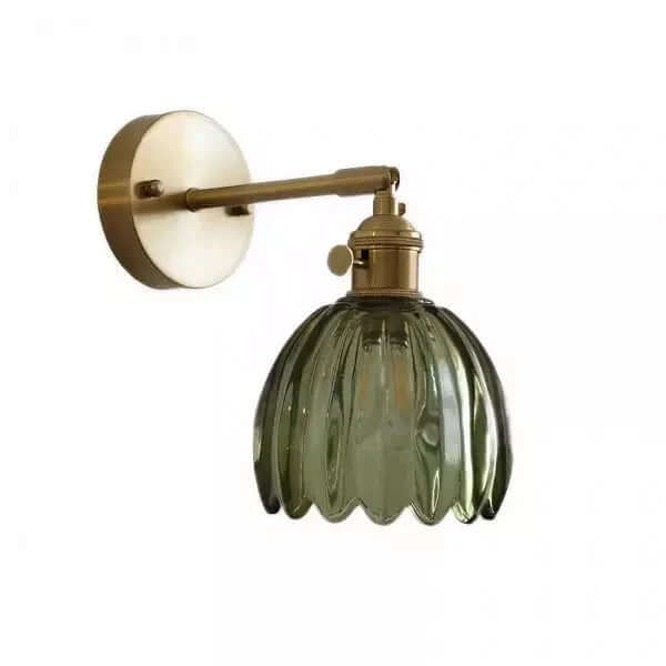 Applique Murale Rétro Fleur Bourgeon Tulipe En Verre