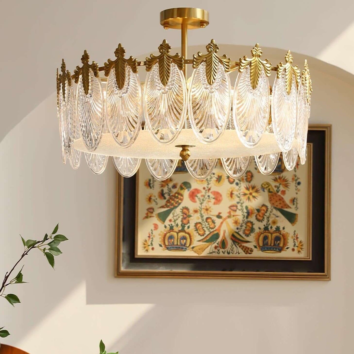 Motif Décoratif Lustre Rond En Verre