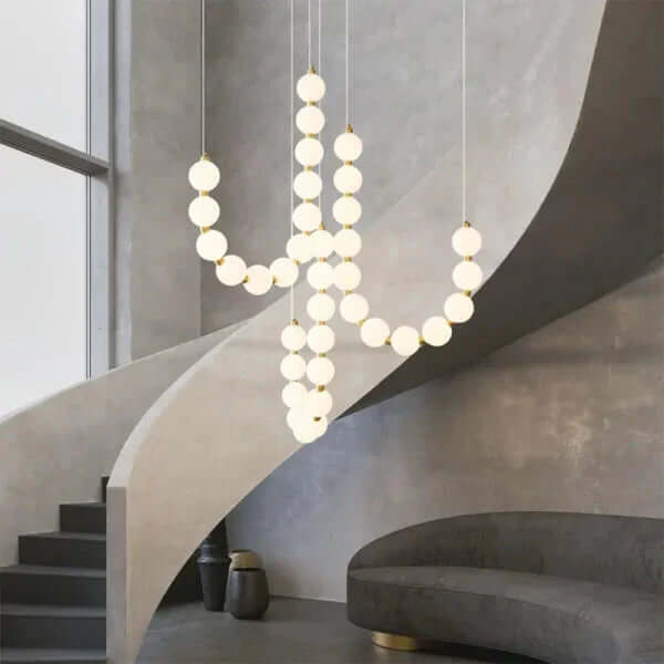 Lustre À Chaîne Blanc De Luxe