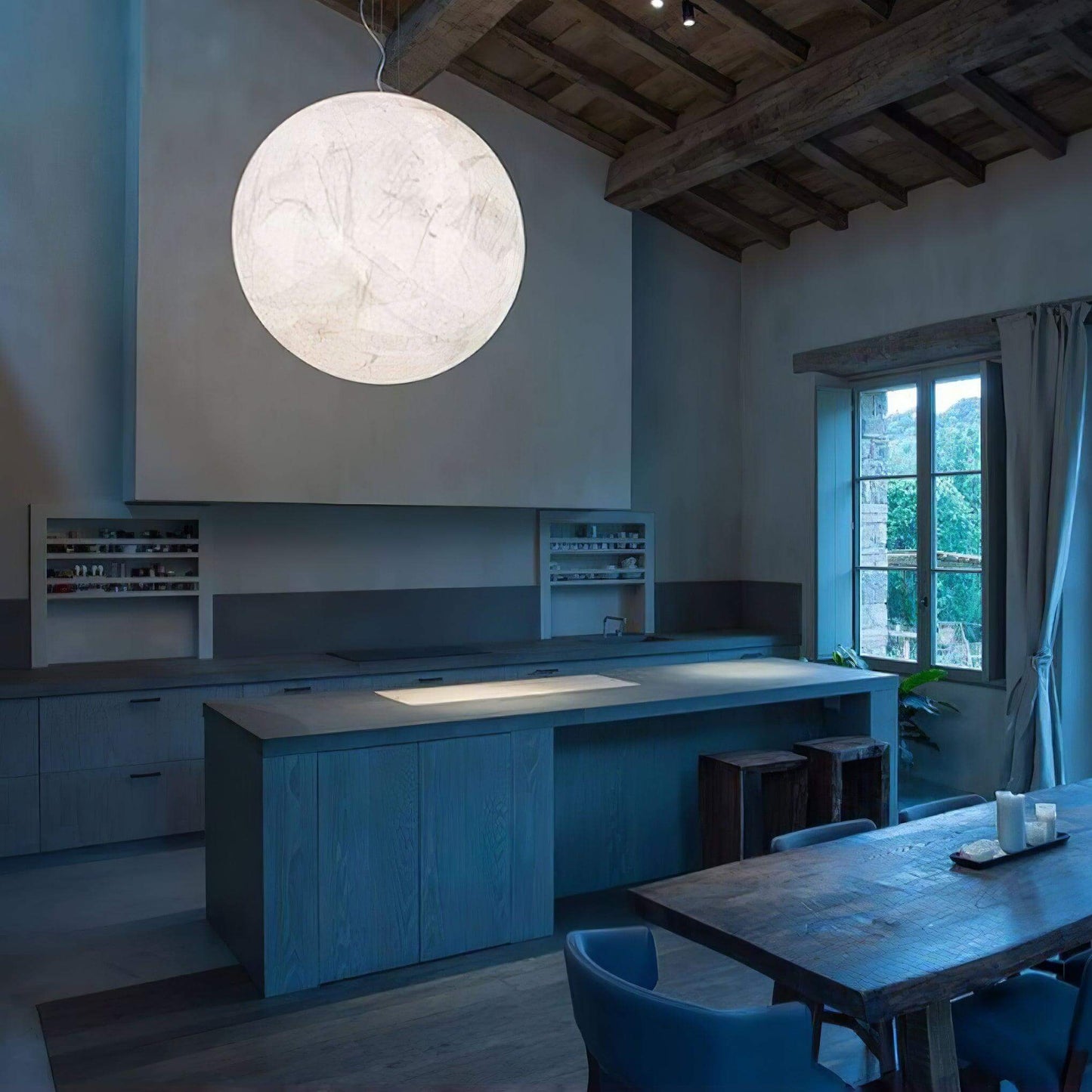 Lampe Pendante En Soie Moon