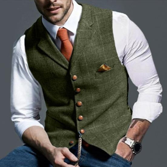 Gilet en Tweed Carreaux Élegant Homme - Style Classique