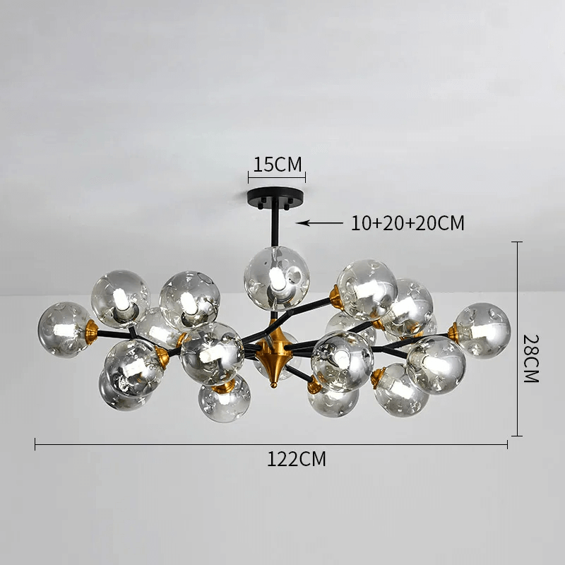 Lustre Verre Soufflé - Éclairage LED Moderne