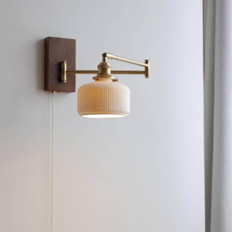 Lampe Murale Céramique & Bois - Design Moderne