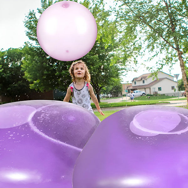 Balle à bulles magique extensible, ultra-résistante et légère, idéale pour le jardin, parc ou piscine, activités amusantes.