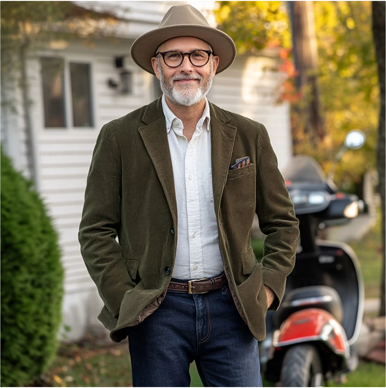 Blazer vert en velours côtelé pour homme, style élégant et vintage, tissu doux et raffiné.