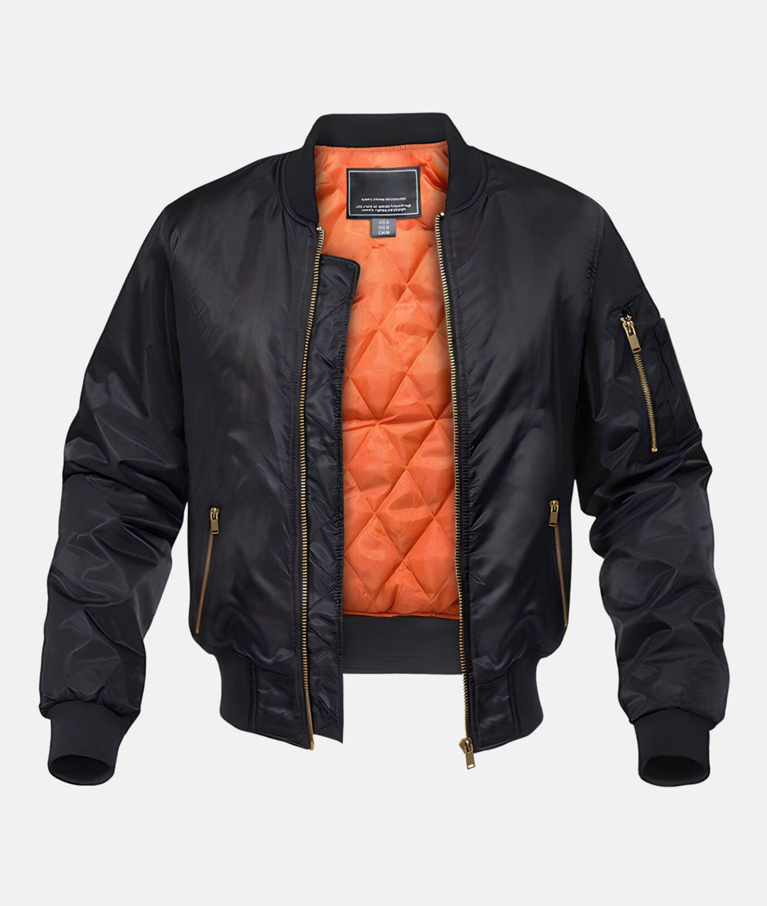 Blouson bomber pilote homme, col côtelé et doublure douce, noir classique, offrant style vintage et confort moderne.