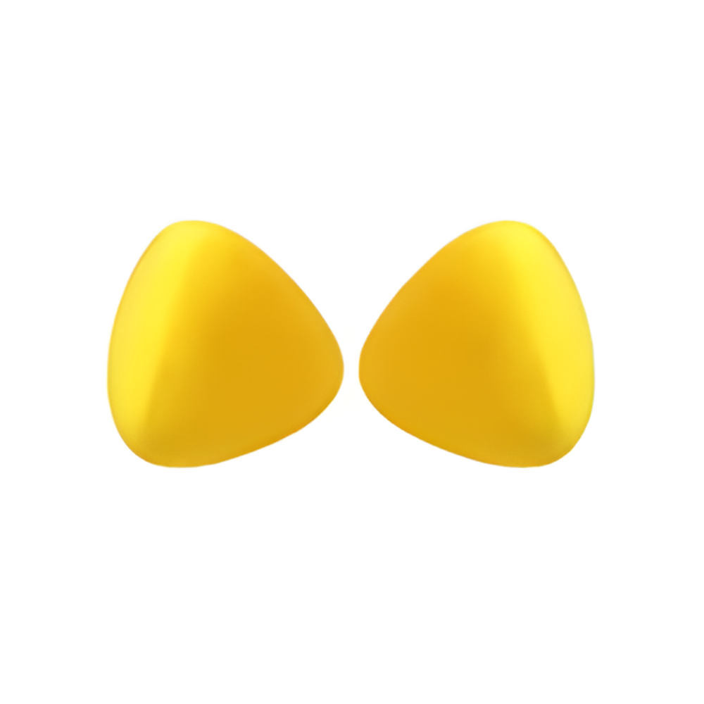 Bouchons d'oreilles silicone hypoallergénique, réduction de bruit 30 dB, jaune et bleu, confort optimal, étui inclus.