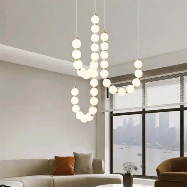 Lustre À Chaîne Blanc De Luxe