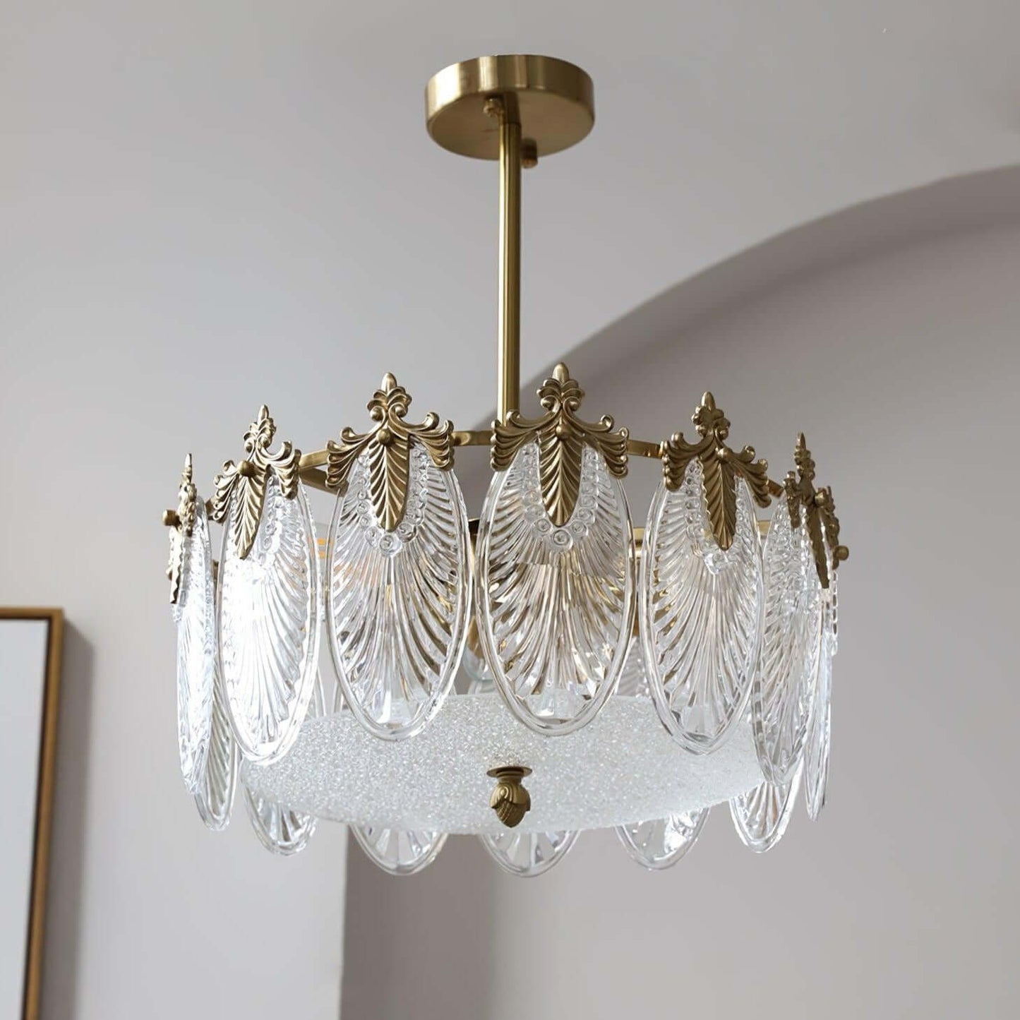 Lustre Rond Décoratif en Verre - Éclairage Intérieur