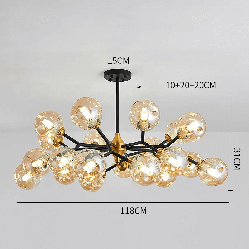 Lustre Verre Soufflé - Éclairage LED Moderne