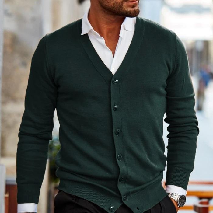 "Cardigan homme chaud en maille, moderne et élégant, idéal pour le froid, confort et style"