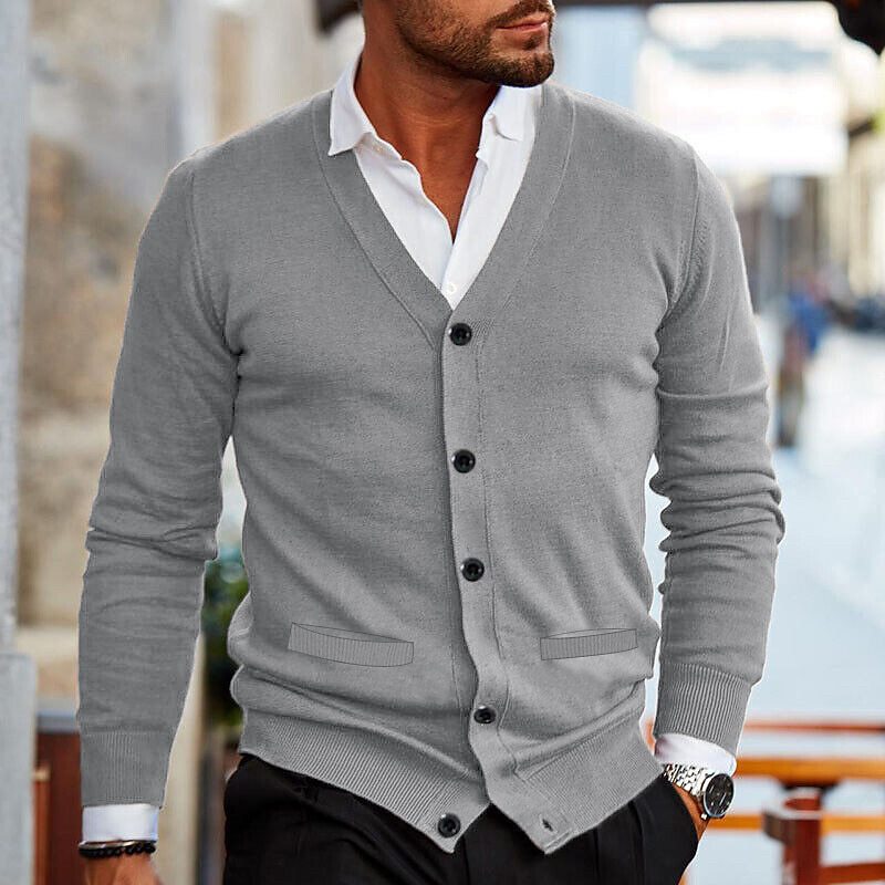"Cardigan homme chaud en maille, moderne et élégant, idéal pour le froid, confort et style"