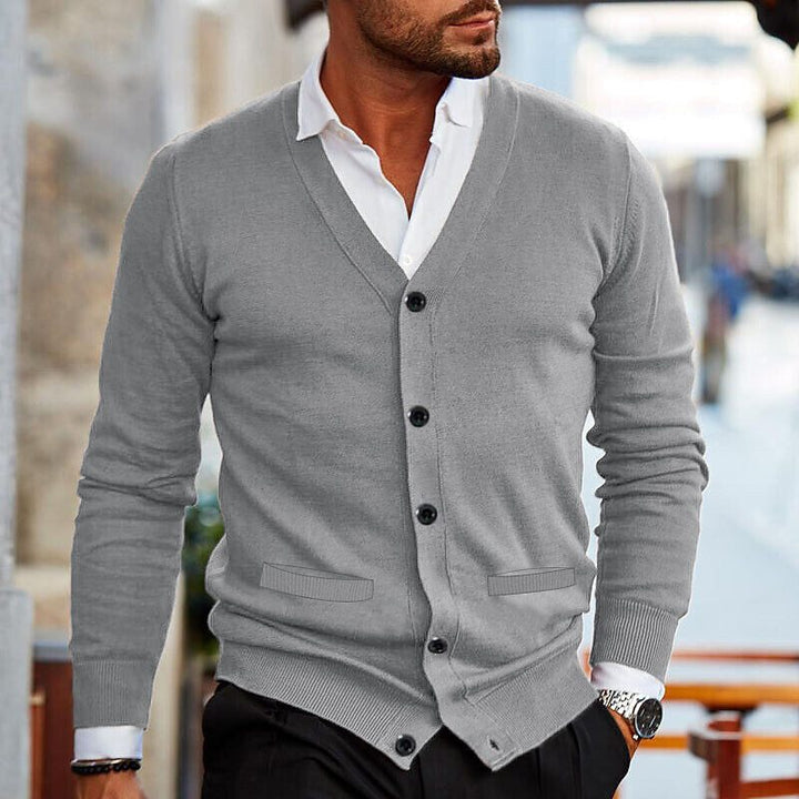 "Cardigan homme chaud en maille, moderne et élégant, idéal pour le froid, confort et style"