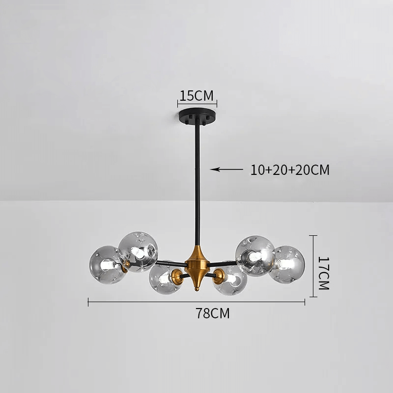 Lustre Verre Soufflé - Éclairage LED Moderne