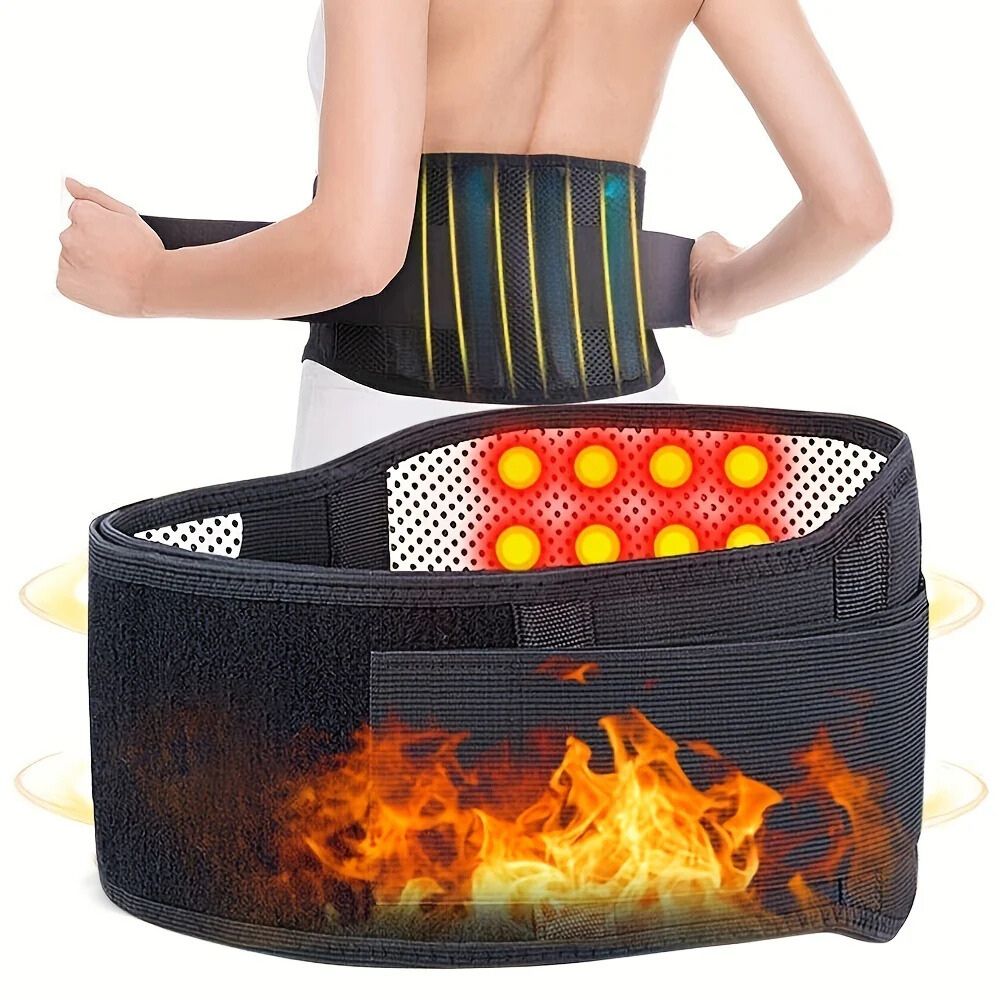 "Ceinture chauffante ergonomique pour dos, design élégant, chaleur enveloppante, soulagement musculaire discret."