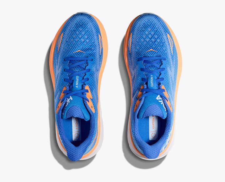 "Chaussures de course unisexes légères Hoka Clifton 9, design moderne, tige mesh respirant pour performance et confort"