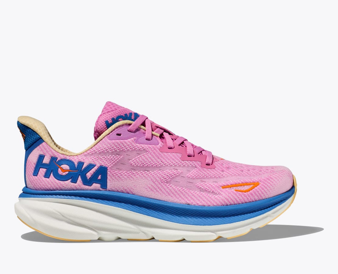 "Chaussures de course unisexes légères Hoka Clifton 9, design moderne, tige mesh respirant pour performance et confort"
