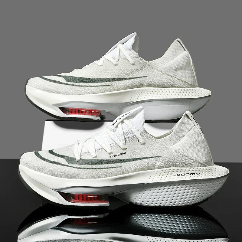 "Chaussures de running légères Stride Air pour femmes, vue latérale, design gris, technologie Airflow pour respirabilité."