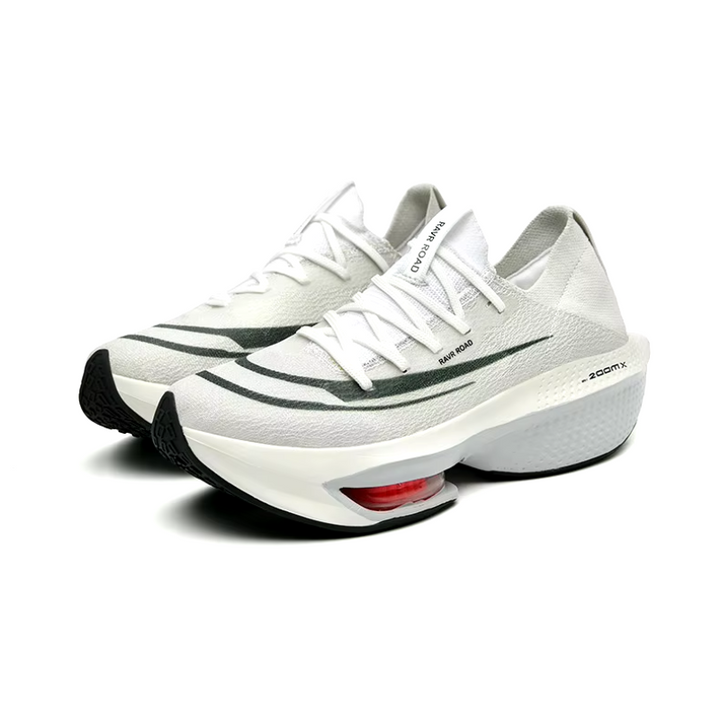 "Chaussures de running légères Stride Air pour femmes, vue latérale, design gris, technologie Airflow pour respirabilité."