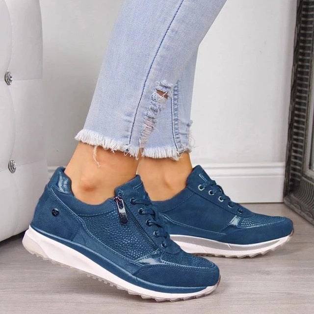 Chaussures orthopédiques femmes, style décontracté chic, confort avancé, couleur neutre, design élégant, pointure variable.