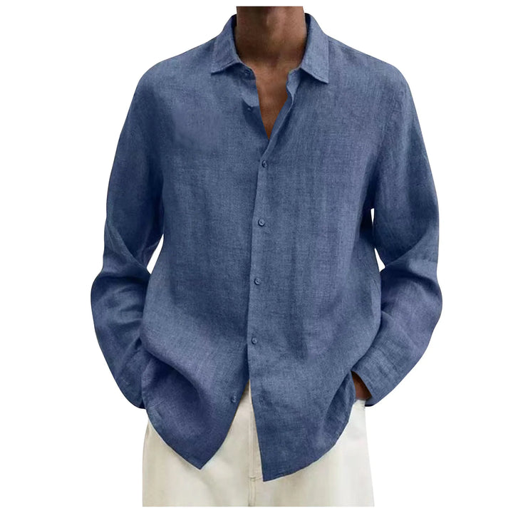 "Chemise en coton léger pour hommes, design élégant et polyvalent, idéale pour l'été, coupe classique boutonnée."