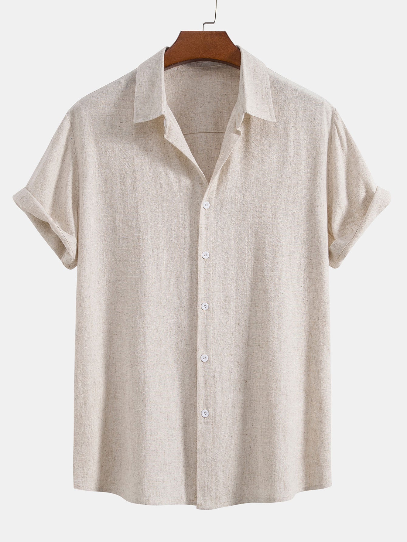 "Chemise en lin pour homme, légère et élégante, idéale pour l'été, en tissu respirant et coupe décontractée."