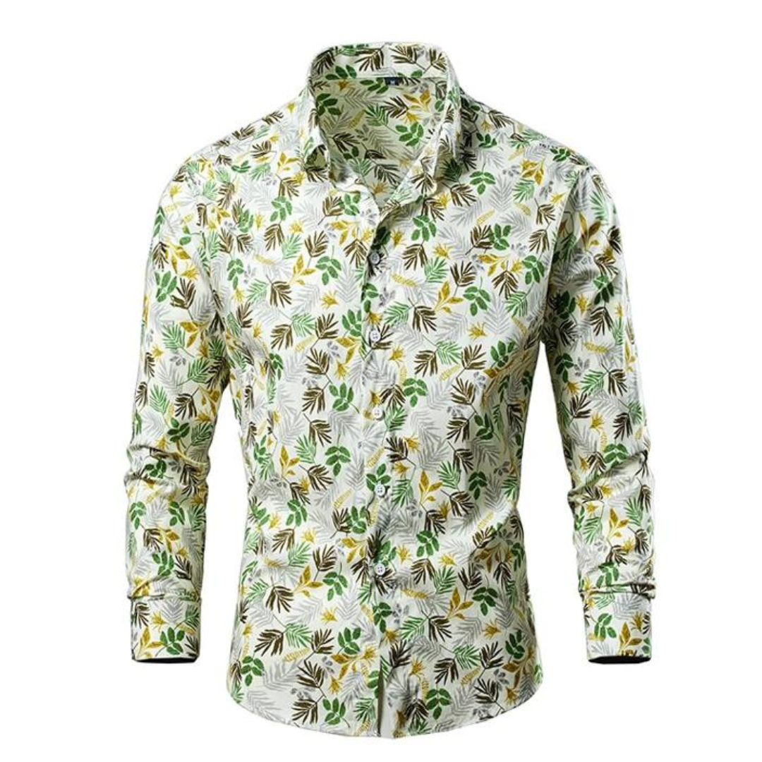 "Chemise homme élégante à fleurs Alexei, coupe confortable, design floral saisissant, couleurs harmonieuses pour élégance"