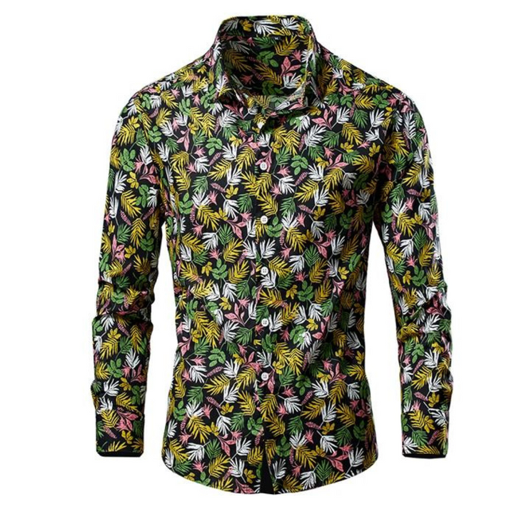 "Chemise homme élégante à fleurs Alexei, coupe confortable, design floral saisissant, couleurs harmonieuses pour élégance"