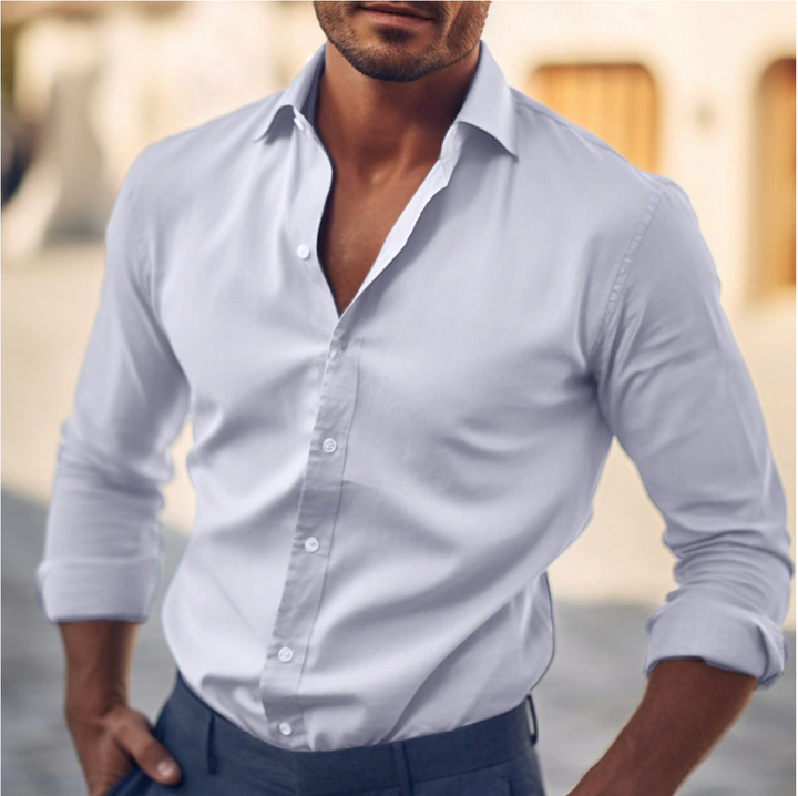Chemise homme moderne, coupe flatteuse, finitions élégantes, tenue sophistiquée et confortable, idéale pour toutes occasions.