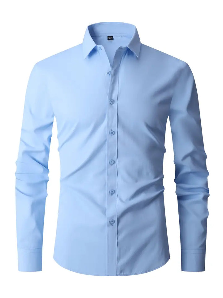 "Chemise semi-formelle homme élégante, coupe moderne, tissu léger, détails raffinés, idéale pour toutes occasions"